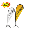 custom promotional beach flag feather banner flag kit with ground spike teardrop flags for sale